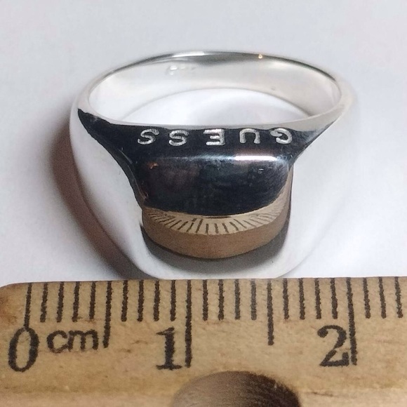 Sterling Silver GUESS Dome Ring Size 6 - Picture 4 of 5